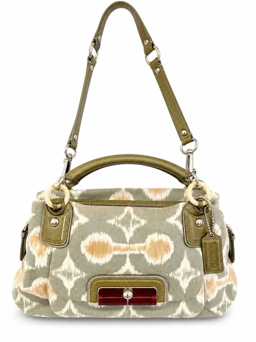 Rare Coach Kristin Op Art Ikat Shoulder Bag – EUC – Metallic Trim